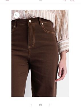 EASEL hi -Rise Stretch Brown Straight-Leg Jeans